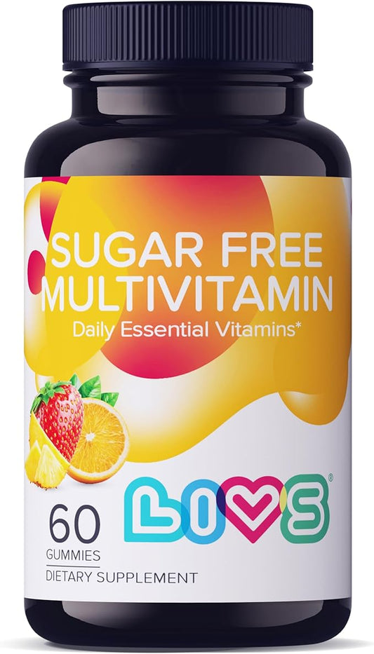 Sugar Free Multivitamin Gummies for Adults & Kids – Vegan Gummy Vitamin with A, C, D, B-Complex (B3, B5, B6, B12), Biotin & Zinc | Multivitamin Supplements for Overall Wellness & Support - 60 Ct