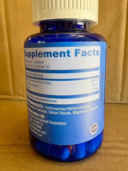 Lovita NR (Nicotinamide Riboside) 350 mg, NAD Supplement with Trans-Resveratrol and Betaine, Promote NAD Plus Levels, Healthy Aging, 30 Vegan Enteric-Coated Capsules