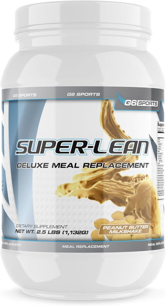 Nutrition Super-Lean Deluxe Meal Replacement (32g Protein, 7g Fiber, 25 Added Vitamins & Minerals) – 2.5lb Jar – Peanut Butter Milkshake