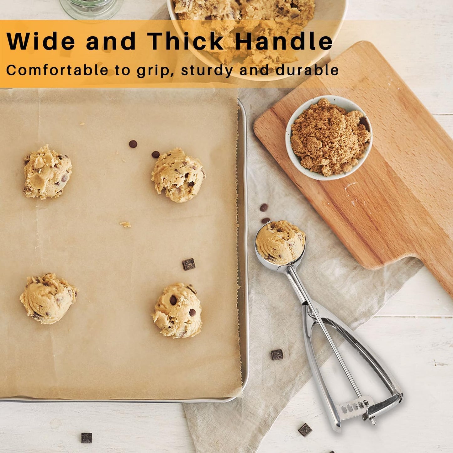 Mini Cookie & Melon Ball Scoop, 2 Teaspoon/10ml/0.33 OZ, 18/8 Stainless Steel