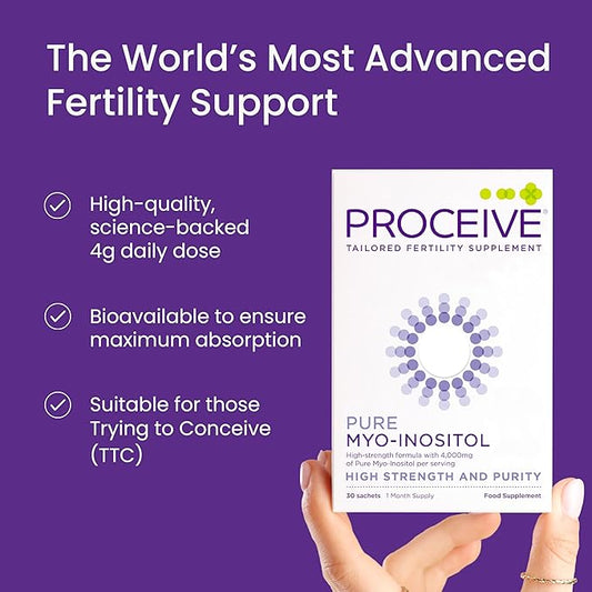 Proceive Myo-Inositol Supplement for Women, 30 Servings - 4,000mg of Pure Myo-Inositol Supports Fertility & Reproductive Health - Drink Mix Powder for Hormonal Balance, Ovarian Health & PCOS Support