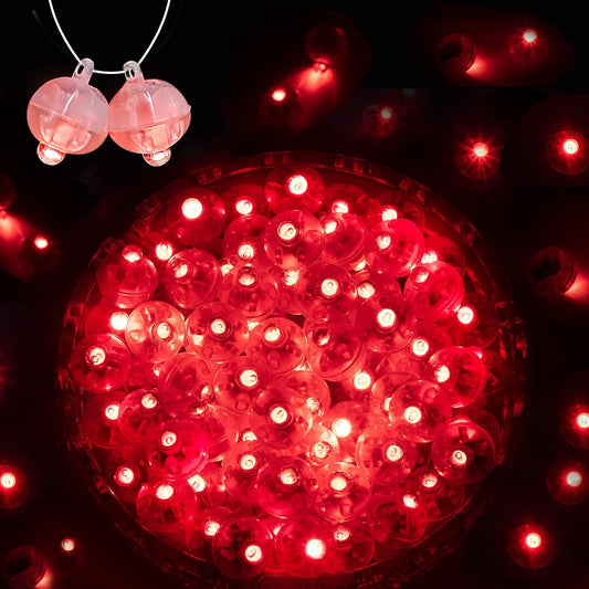 100PCs Mini Led Lights, Led Balloons Light up Balloons for Party Decorations Neon Party Lights for Paper Lantern Easter Eggs Birthday Wedding Halloween Christmas Decoration - Blinking Red