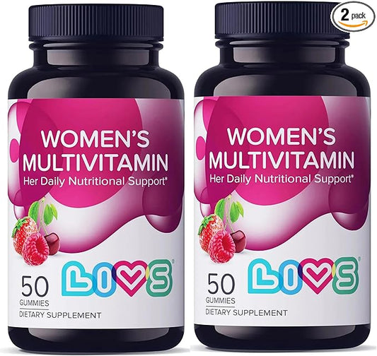 Women's Multivitamins Gummy Vitamin - Multivitamin for Women, Gummy Vitamins, All-Natural, Gluten-Free, Non-GMO, Womens Vitamins Gummies - Strawberry, Cherry, & Raspberry Flavored, 100 Count