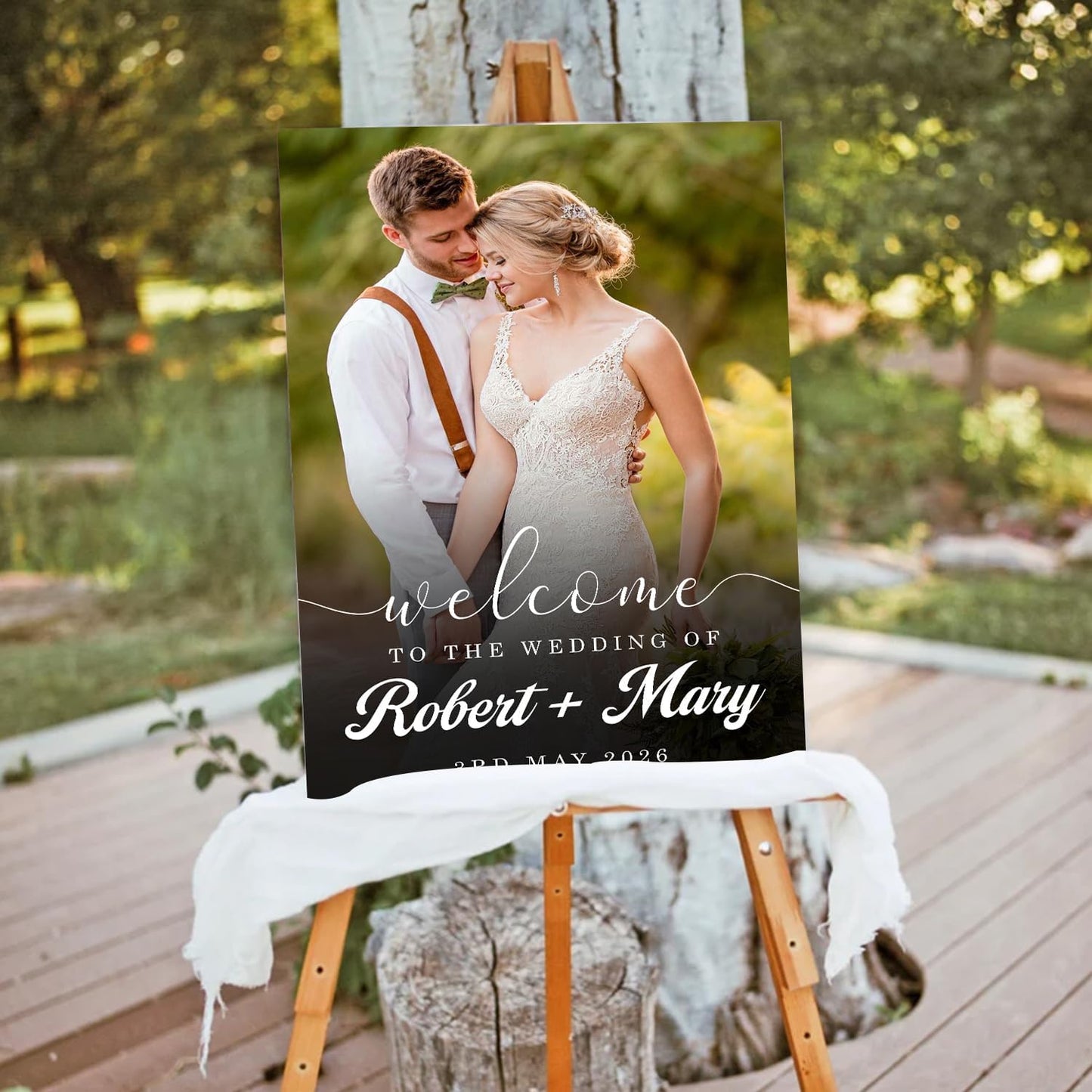 Personalized Photo Wedding Welcome Sign Template, Modern Minimalist Reception Sign, Welcome Wedding Board