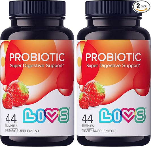 Probiotic Gummies for Women and Men – 5 Billion CFUs Bacillus Coagulans for Digestive Gut Health, Mood Support & Immune Boost | All Natural, Plant-Based, Vegan, Strawberry Flavor - 88 Count