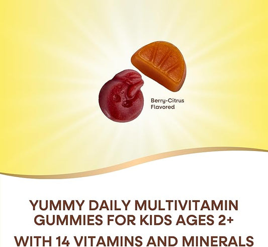 Nature's Way Alive! Kids Zero Sugar Gummy Multivitamins, for Kids Ages 2+, Supports Bone, Eye & Immune Health*, No Sugar Alcohols, Plant-Based Sweeteners, Berry-Citrus Flavored, 60 Gummies