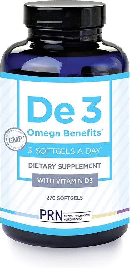 PRN De3 Dry Eye Ultra Pure rTG Omega 3 – Support for Dry Eyes - 2240mg EPA & DHA – New & Improved-Burpless-1 Serving, 3-Month Supply