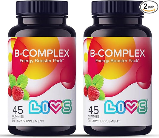 Vitamin B Complex Gummies with B12, Biotin, B3, B6 & Vitamin C for Kids & Adults | Energy, Support & Recovery Supplement | Promotes Mood, Metabolism & Nerve Function | Strawberry Flavor – 90 Ct