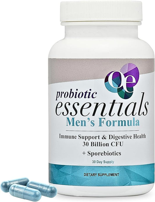 Organic Excellence Mens Probiotic for Gut Health with Prebiotics – 18 Strains for Digestive Health, Bloating & Immune Support – 30 Billion Probiotics + Sporebiotics – 30 Capsules