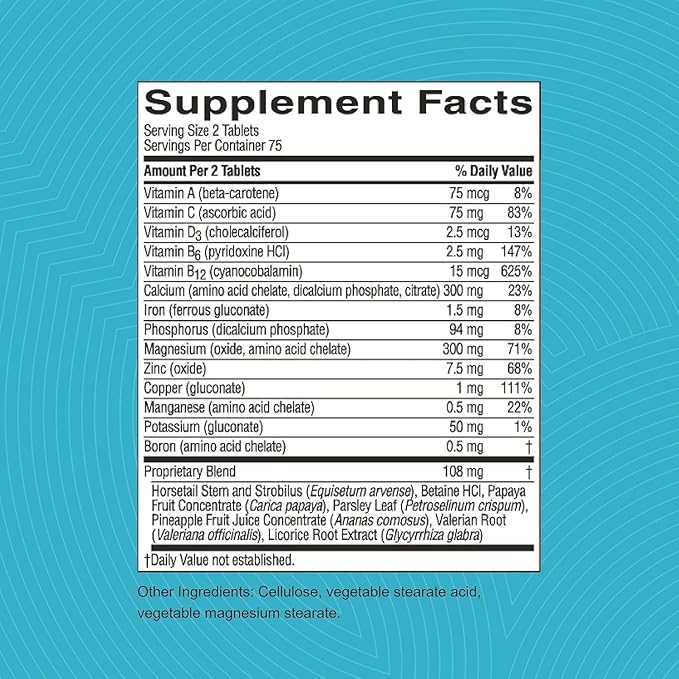 Nature's Sunshine Skeletal Strength, 150 Tablets | Bone Health Supplements for Women and Men with Calcium, Magnesium, Iron, Manganese, and Vitamin D, C, A, and B