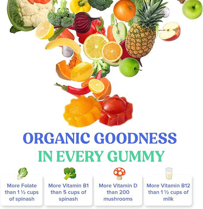 FIRST DAY Kids Multivitamin Gummies Age 4+, Strawberry & Orange - Kids Vitamins Multivitamin Gummy A C D3 K2 B1 B2 B6 B12 Folate, Immunity & Brain Function, Vegan - 60 Day Supply, Packaging May Vary