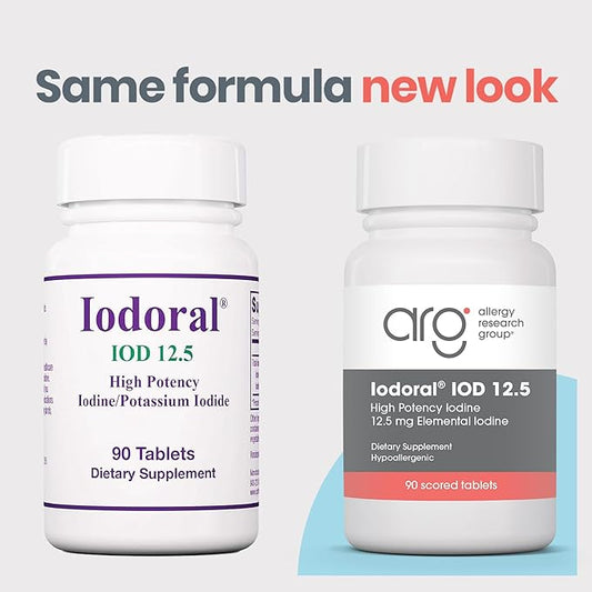 Iodoral 12.5 mg Supplement - Iodine Supplements for Thyroid Support, Potassium Iodide Tablets, Lugol Solution, Daily Vitamins and Minerals, High Potency Iodine Tablets - 90 Count (Pack of 2)