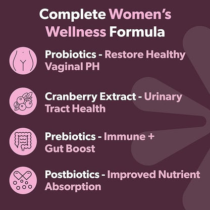 BIOMA Feminine Health Synbiotic - Women's Health Supplement for Healthy Vaginal pH, Urinary Tract & Digestive Support - with Probiotics, Cranberry & Tributyrin - 60 Capsules (30-Day Supply)