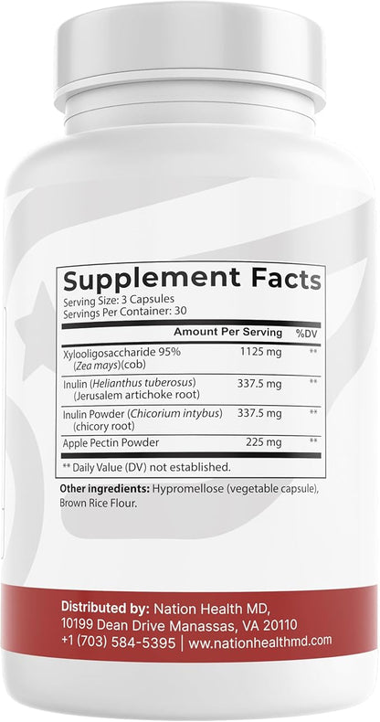 Prebiotics for Digestion, Immunity and Wellness - with Inulin from Jerusalem Artichoke and Chicory Root - Prebiotics for Women & Men, 90 Capsules