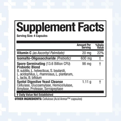 Arthur Andrew Medical, Syntol, 3-in-1 Formula with Probiotics, Prebiotic Fiber & Yeast Cleansing Multi-Enzymes, 90