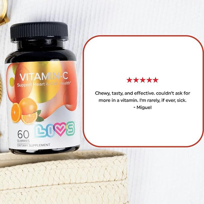 Vitamin C 250mg Gummies for Kids & Adults | antioxidants & Immune Support Supplement | Hair, Skin and Nails Vitamins for Women & Men | Vegen & Free from GMO & Gluten - 250mg VIT C/Dose - 120 ct