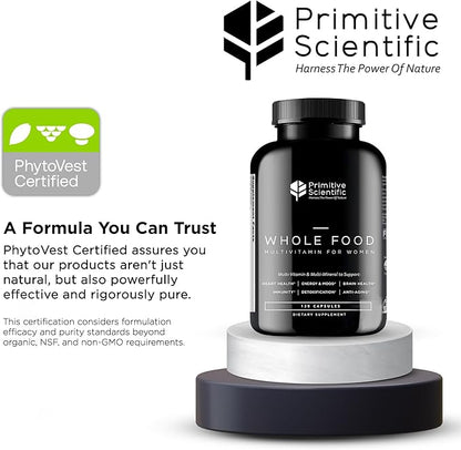 Whole Food Natural One-a-Day Multivitamin and Mineral Capsules for Women – All-Day Energy, Inner Zen, and Stronger You (120 Capsules)