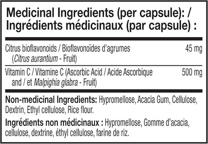 NATURELO Vitamin C with Organic Acerola Cherry Extract and Citrus Bioflavonoids - Vegan Supplement - Immune Support - 500 mg VIT C per Cap - Non-GMO - 90 Capsules