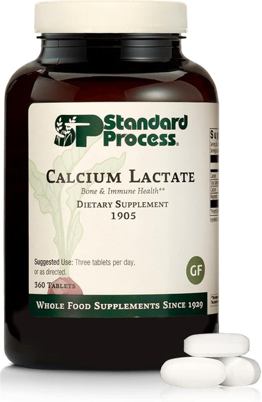 Standard Process Inc. Calcium Lactate - Immune Support and Bone Strength - Bone Health and Muscle Supplement with Magnesium and Calcium - 360 Tablets