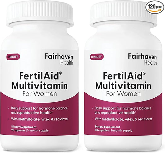 Fairhaven Health FertilAid for Women | Prenatal Vitamin Fertility Supplements for Women | Conception for Her with Vitex and Folate | Support Cycle Regularity and Ovulation* | 180 Capsules