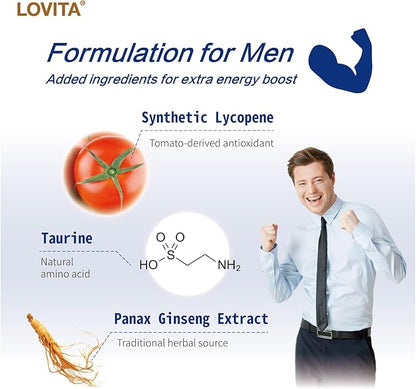 Lovita Men's 8-Hour Time-Release B Complex: Experience Enhanced Nutritional Support with One Daily Vegetarian Tablet (60 Count) (Pack of 3)