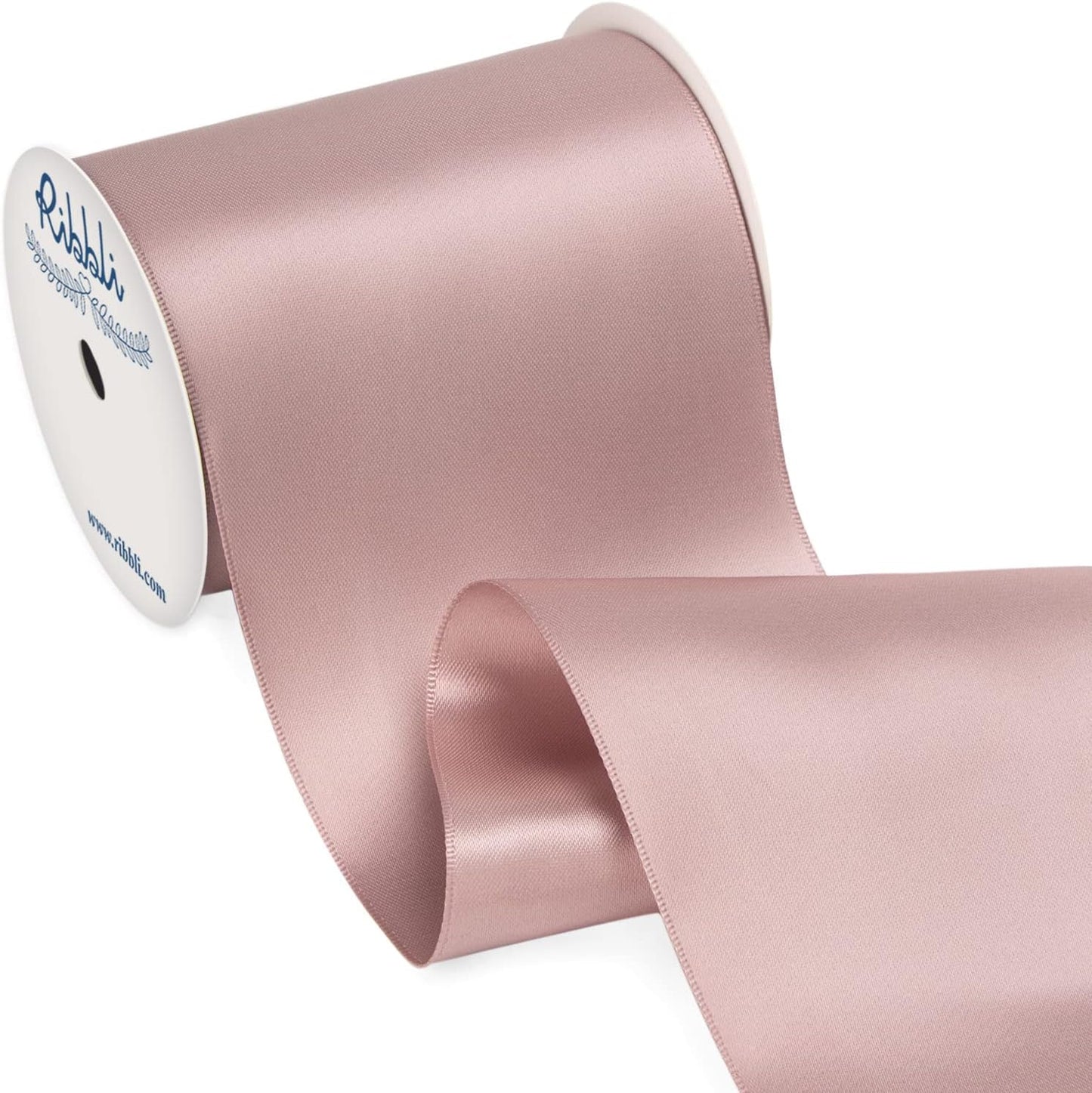 Ribbli Mauve Satin Ribbon 4 Inch Wide Dusty Rose Ribbon for Wedding Chair Sash Grand Opening Ceremony Big Bows Gift Wrapping Floral Crafts Cake Decor-Double Faced Satin Continuous 10 Yards