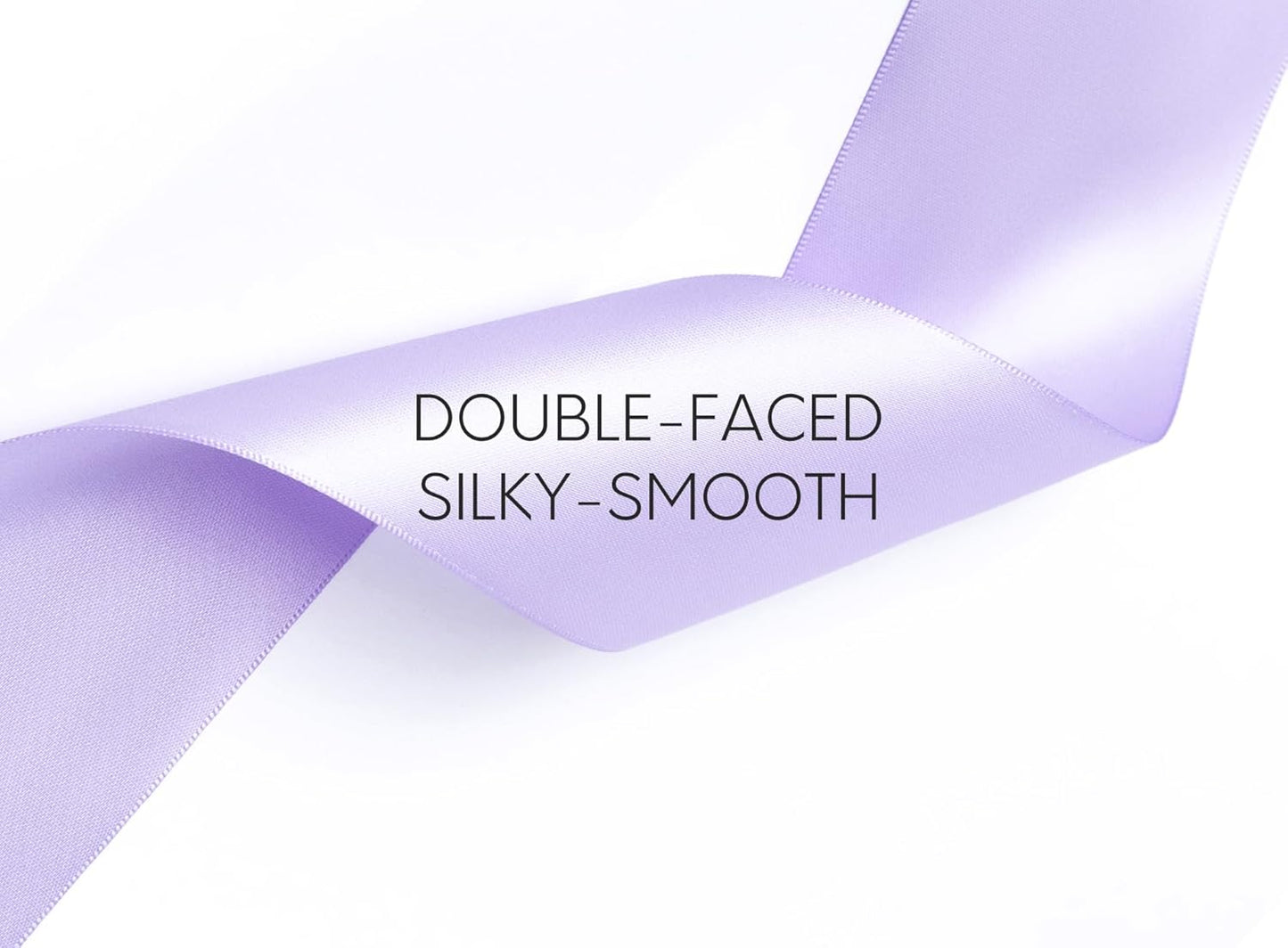 Lavender Satin Ribbon 2.5 Inch Double-Faced Ribbons 25 Yards for Gift Wrapping Crafts Flower Bouquet Wedding Paper Bows Invitations