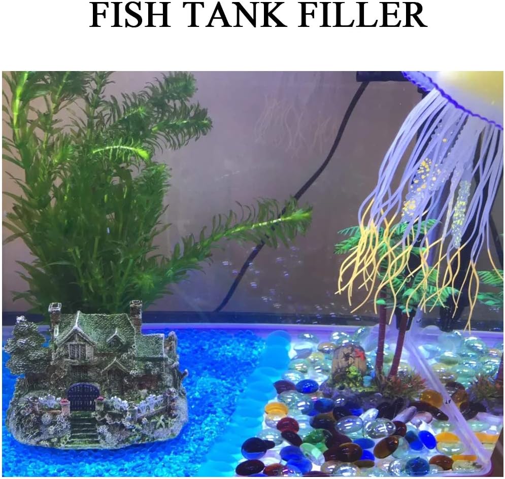 KINGOU Flat Glass Gems/Marbles/Stones/Beads for Vase Filler, Table Scatter, Games - 1 Lbs (17-19mm, Approx. 3/4")-Green