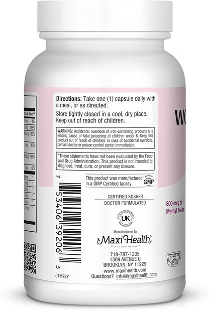 Womens Multivitamin – Essential Multivitamin for Women Supplement with Vitamins A B C D E Calcium Zinc Biotin & More – Daily Multi Vitamins and Multiminerals for Gut Support - Kosher (60 Capsules)