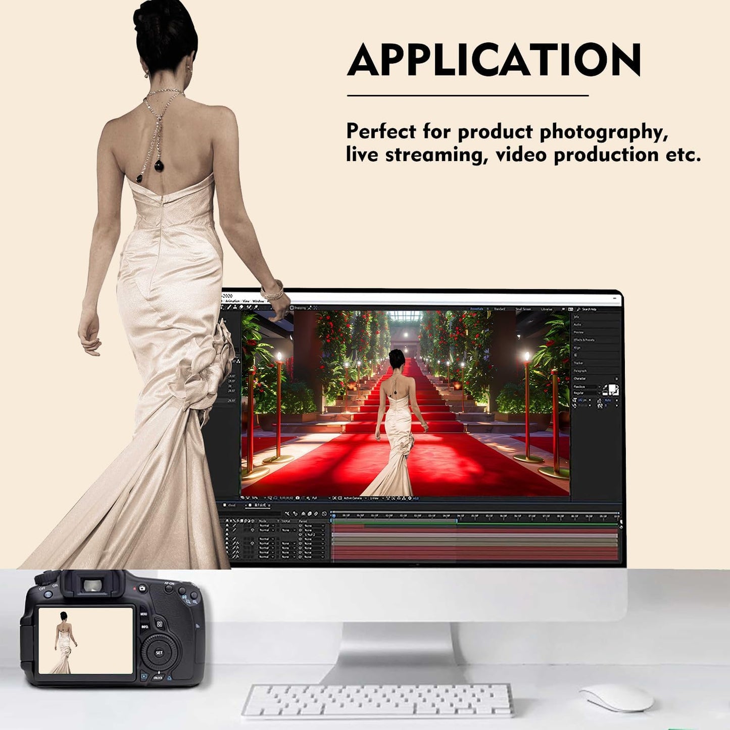 Cream Photography Backdrop for Photoshoot, Photo Backdrop Curtain, Perfect Cream Backdrops for Party Portrait Photoshoots Video Studio 10FTx10FT