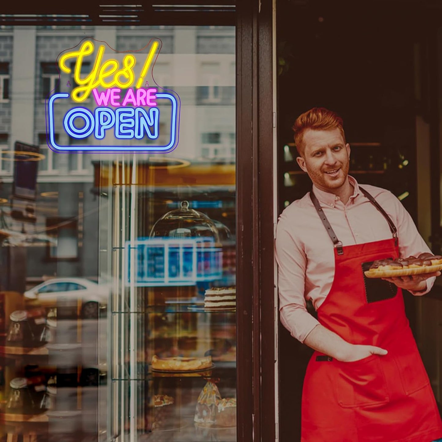 Ineonlife Open Neon Signs,Bright Led Light High Visibility Advertisement Board Electric Display Sign Walls Window Door Bar Shop Coffee Salon Hotel Store(USB Powered/13.4 * 11.8 in)