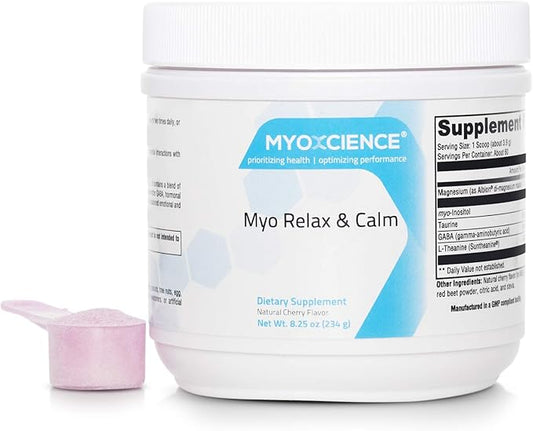 MYOXCIENCE Myo Relax & Calm | Myo-Inositol, L-Theanine, Taurine, Magnesium & GABA | Supports Sleep, Neurotransmitter & Hormone Support