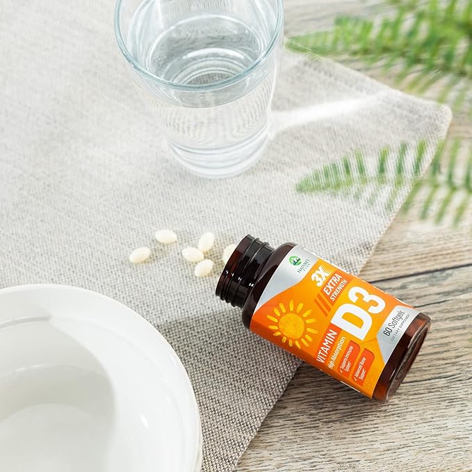 Vitamin D3 5000 IU Softgels (125 mcg) - Extra Strength Vitamins D-3 Dietary Supplement for Bone, Teeth, Muscle Health & Immune Support, Rapid Absorbtion Mini D Softgel, Non-GMO, Gluten Free - 60 Count