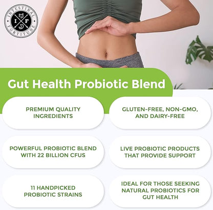 Intestinal Fortitude PRO-B11 Probiotics for Men and Women - 22 Billion CFU, Daily Probiotic Supplement for Gut Health - Digestive Health Immune Support - Gluten Free, Dairy Free (30 Capsules)