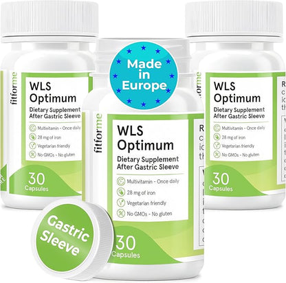 FitForMe Bariatric Multivitamins with Iron After Gastric Sleeve - One a Day WLS Optimum Capsule - 90 Days Supply of Vitamins & Minerals, Scientifically Proven