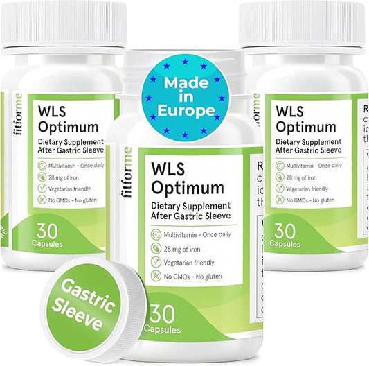 FitForMe Bariatric Multivitamins with Iron After Gastric Sleeve - One a Day WLS Optimum Capsule - 90 Days Supply of Vitamins & Minerals, Scientifically Proven