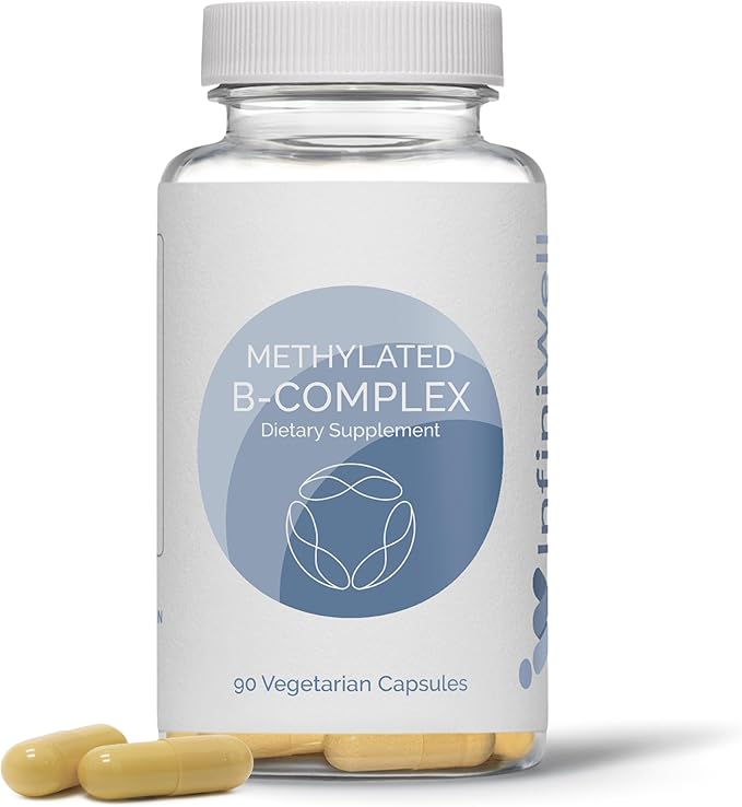 InfiniWell Methylated B Complex - Methylated Multivitamin with B Vitamins - High-Potency, Active Forms for Nervous System, Immune & Adrenal Health - Promotes Healthy Methylation (90 Capsules)