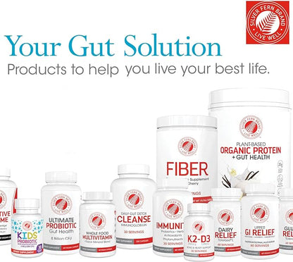 Sensitive Gut Fiber Supplement - Each Tub = 30 Scoops = 30 Day Supply - 6 Grams of Dietary Fiber Per Serving - with Galactomannan Guar Fiber, Baobab Fruit Powder (1 Tub)