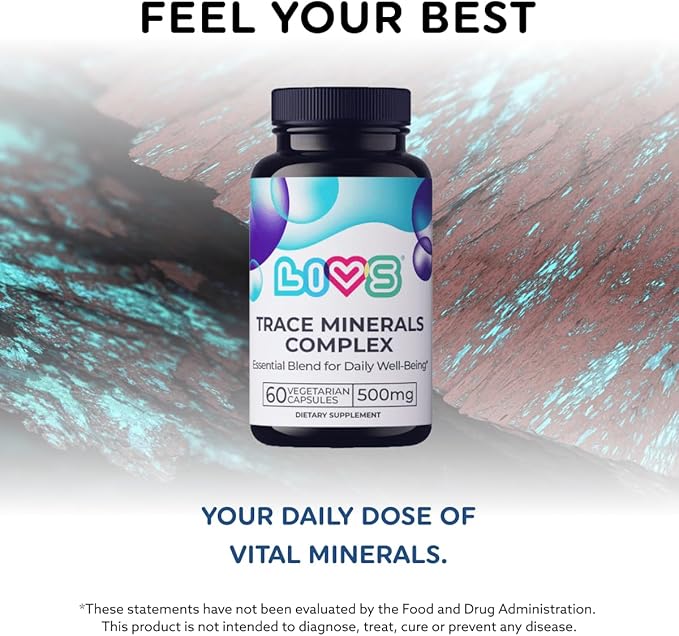 Trace Mineral Complex – 500mg Vegetarian Capsules | 11 Essential Trace Minerals for Immune, Cellular & Electrolyte Support | Daily Magnesium Supplement with Zinc, Potassium, Calcium – 60 Count