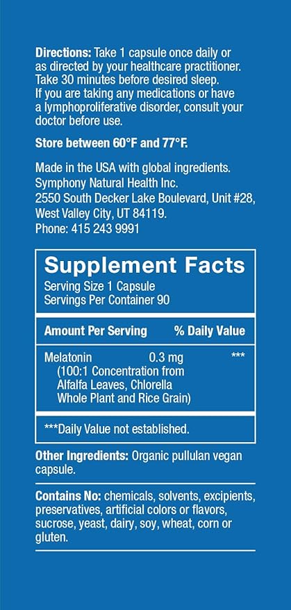 Herbatonin 0.3mg – The First Phyto-Melatonin (Natural Plant Melatonin) – 90 Vegan Capsules (90 Day Supply) Low Dose, Natural Sleep Aid and Circadian Rhythm Support (Pack of 1)