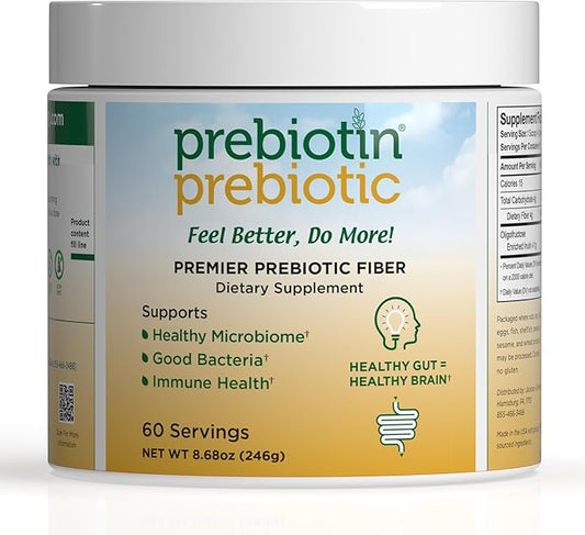 Prebiotin Prebiotic Fiber Supplement Powder – 8.68 oz – Supports Digestive Health & Weight Management – High Fiber, Boosts Probiotics, Reduces Hunger – All-Natural, Gluten-Free