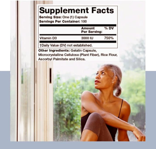 Olympian Labs Vitamin D3 3000 Iu 100 Capsules Supporting Strong Bones