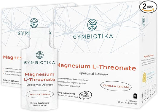 CYMBIOTIKA Magnesium L-Threonate – High-Absorption Magnesium for Brain Health, Memory, Focus & Stress Support – Promotes Mental Clarity, Relaxation & Mood Balance – Fast-Acting Liquid – 2 Month Supply