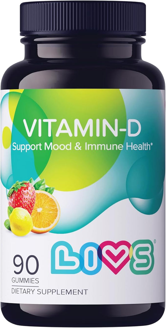 Vitamin D Gummies for Women & Adults | Vitamin D3 2,000 IU Supplement for Immune Support & Bone Health | Gelatin-Free, Gluten-Free & Non-GMO Gummy Vitamins | Lemon, Berry & org Flavor - 90 Ct