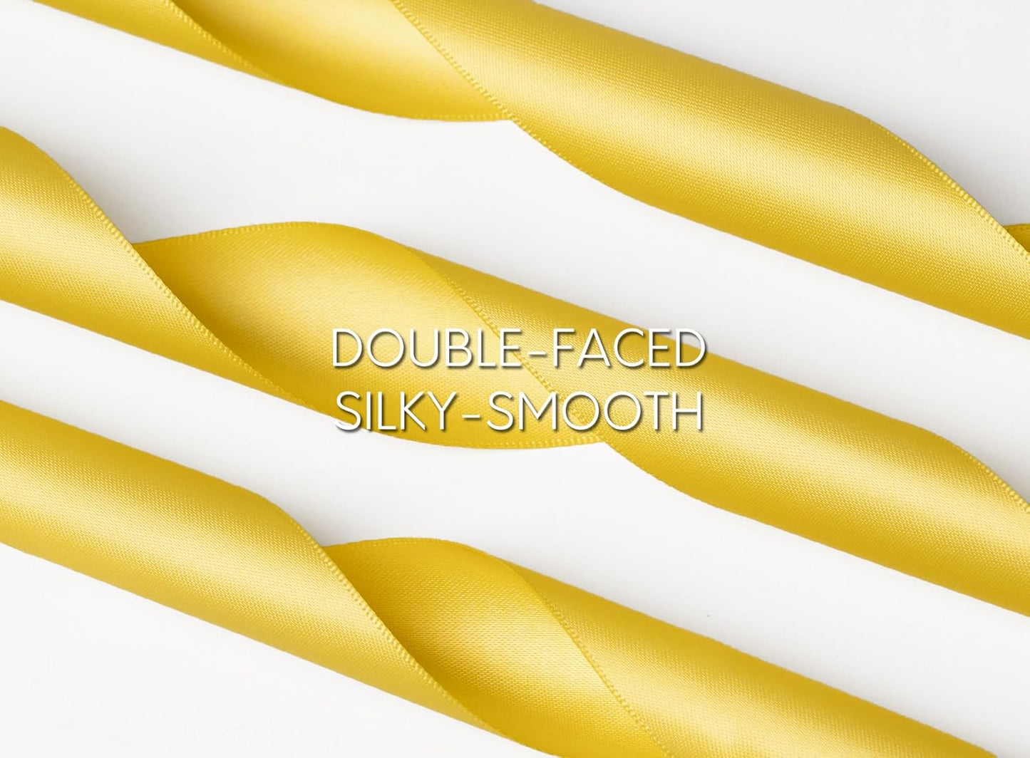 Yellow Ribbon 1-1/2 Inch x 50 Yards Double-Faced Satin Ribbons for Crafts Gift Wrapping Flower Bouquet Wedding Paper Holiday Decorating