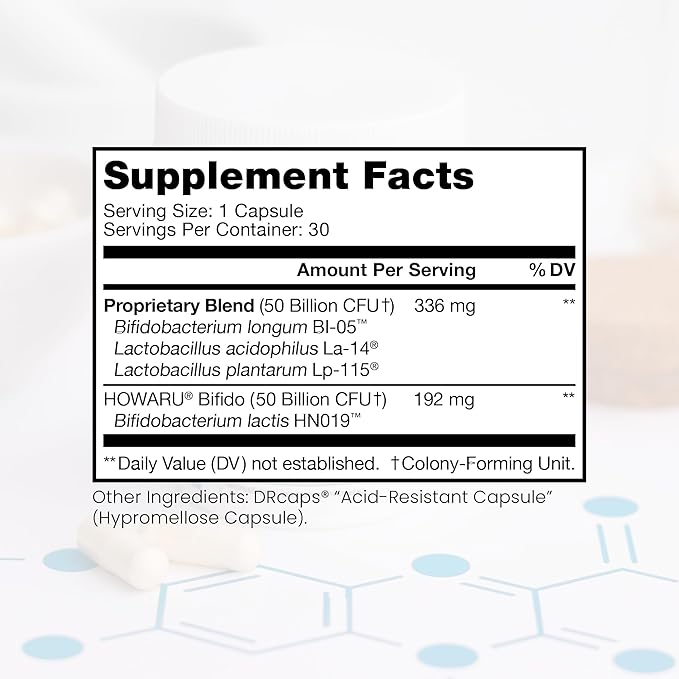 Pure Therapro Rx Power Probiotic 100B | 30 Acid Resistant Capsules - 1 Month Supply | 4 Proven Strains 100 Billion CFU | Flora Balance & Digestion | NO Refrigeration Required | Non-GMO | Zero Fillers