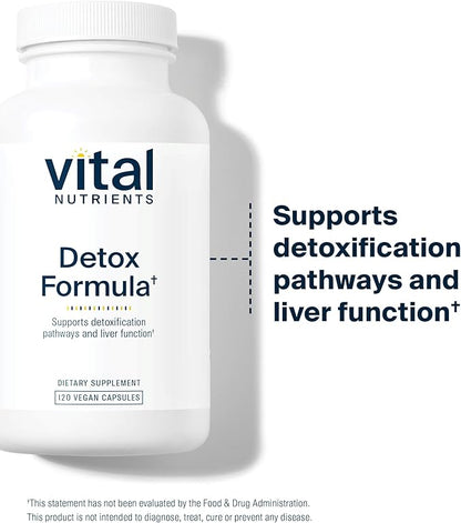 Vital Nutrients Detox Formula | Vegan Liver Detox | Antioxidant Supplement Promotes Liver & Detoxification Support | Gluten, Dairy, Soy Free | Non-GMO | 120 Capsules