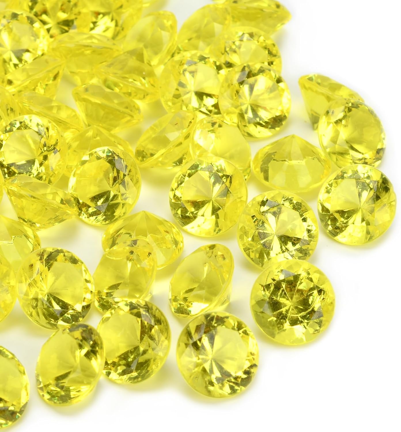 Fake Diamond Christmas Decoration, 280 pcs 20 mm Acrylic Diamond for Table Scatters Vase Fillers Yellow