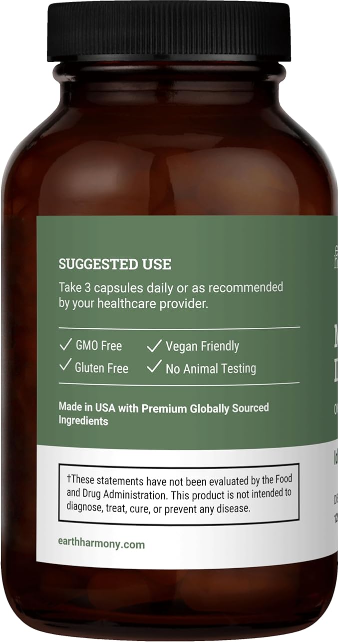 Earth Harmony Myo-Inositol & D-Chiro Inositol Supplement for Women, Ovarian & Hormone Balance for Women - Supports Normal Cycles, Fertility Supplement (60 Capsules)