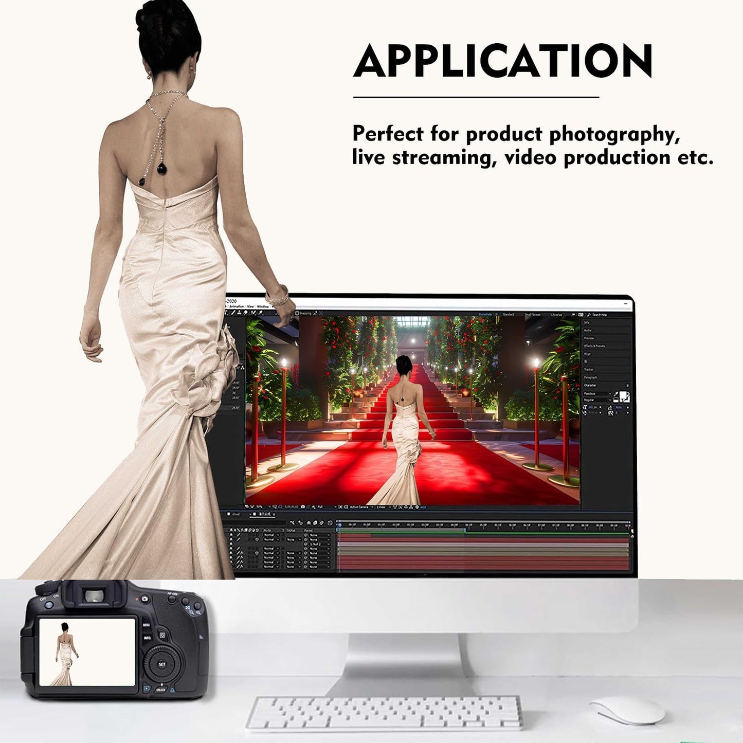 Ivory Photography Backdrop for Photoshoot, Photo Backdrop Curtain, Perfect Ivory Backdrops for Party Portrait Photoshoots Video Studio 8FTx10FT